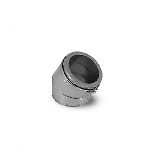 Coude de 30° pour conduit de cheminée I Acier inoxydable I Double paroi I Dévoiement I Accessoires pour conduit cheminée et poêle I ø 150 mm I Oskar