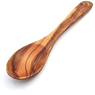 Esslöffel 20 cm feine Form, Leicht, Holzlöffel Handgemacht aus Olivenholz nachhaltiges Geschenk