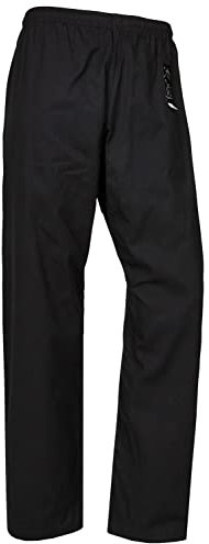 TEKKA BUDO Kampfsport-Hose Classic schwarz - Baumwolle 8 oz - Gummibund - Budo, Karate, Taekwondo Trainingshose - Größe 160