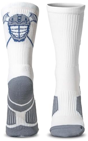 ChalkTalkSPORTS Lacrosse Socks - Performance Socks for Lacrosse Players - Gray Lax Helmet - Adult