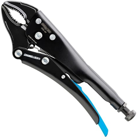 Channellock 102-10 10” Curved Jaw Locking Pliers with Wire Cutter, Epoxy Resin Coating, Forged Steel, Advanced Control for Additional Contact Points on Multiple Fastener Types and Round Stock