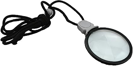 Pendentif de lunettes Loupe monocle compatible avec les enfants, les personnes âgées, la lecture, les petites impressions, la carte, les pièces de monnaie, les bijoux, aide à la lecture, outil