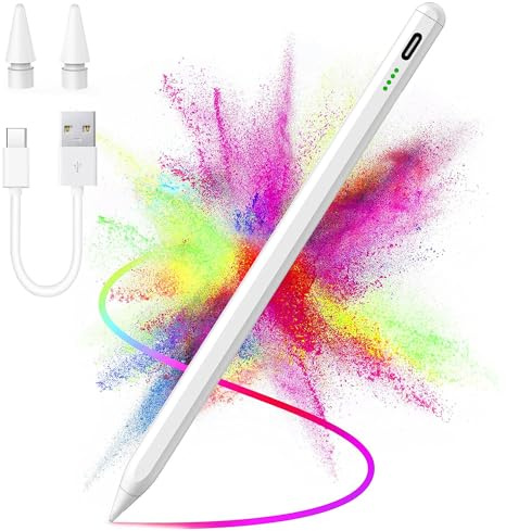 Stylet pour iPad, Compatible avec Stylet Tactile pour Apple iPad 2018-2022,avec Fonction Anti-Faux Toucher et Détection D'inclinaison,agnétique Pen Compatible avec iPad Pro/iPad Mini/iPad Air