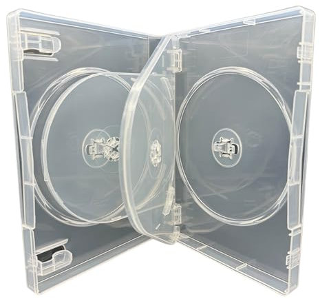 1 x 6 Disc Super Clear M Lock DVD CD Blu Ray Disc Case to Hold 6 Discs Of Any Format. Case Has a 27mm Spine Width Booklet Clips and Outer Sleeve To Hold Title Artwork.