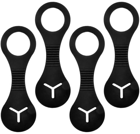 Silikon Kotbeutelhalter - Praktischer Hundekotbeutelspender für Katzen und Hunde, 4 Stück im Set, Langlebiger Kotbeutelspender, Tragbares Design, Schwarz 13,5×4 cm