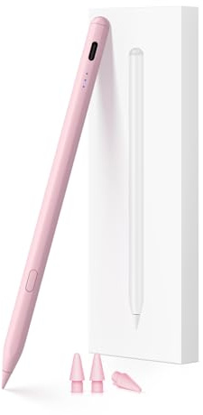 Stylus Pen for iPad (2018-2026), USB-C Fast Charging Pencil, Pixel-Perfect Tilt Sensitivity for Apple iPad 11/10/9/8/7/6/A16, iPad Mini 7/6/5, iPad Air M4/M3/M2 11/13/5/4/3, Pro M5/4 13/12.9″/11″
