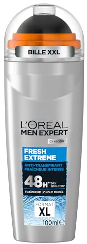 L'Oréal Men Expert - Déodorant Bille Anti-Transpirant pour Homme - Fraîcheur Intense - Efficacité 48h - Fresh Extreme - 100 ml