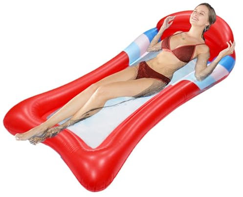 Inflatable Floating Bed, Tanning Bed Pool Float, Fold Adult Water Lounger with Mesh - Comfortable Swimming Bed for Garden Pond