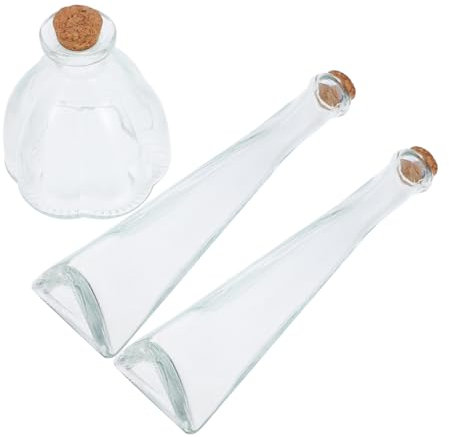 Abaodam 3piezas Botellas De Vidrio Con Tapas De Corcho Botella De Frascos Pequeños Para Decoración Tarro De De Boda