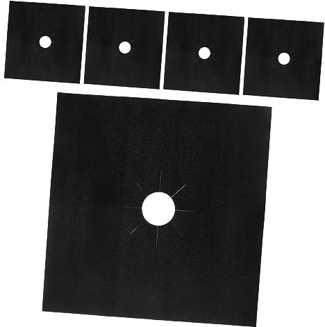 GLEAVI 5pezzi Copertura Per Gas Centrale Pre-tagliato Protezione Anti-olio e Fiamme Riutilizzabile e Sicura Per Cottura