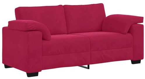 vidaXL Tvåsitssoffa vinröd 180x77x82 cm sammet