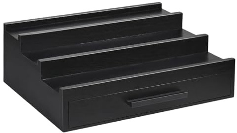 Colonia - Organizador para hombre – Expositor de madera | Organizador para perfumes | Puerta para figuras, cuidado de la piel, de mesa, muebles, marrón rústico porta perfume de tres capas