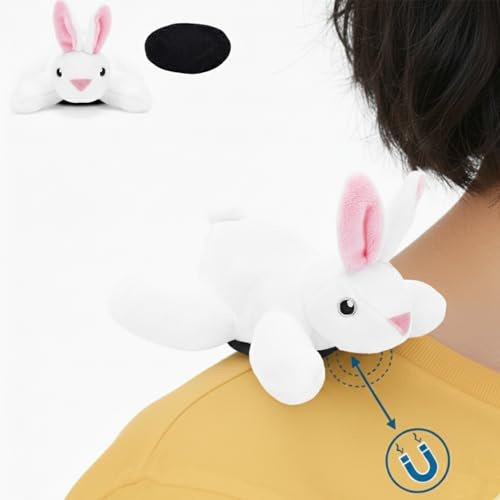 Zappi Co Shoulder Mates Hase Plüsch Magnet Stofftier, Süßes Kuscheltier Geschenk für Jungen & Mädchen von 3–8 Jahren, Kostüm Zubehör Schulterfreund Kinder Geschenk