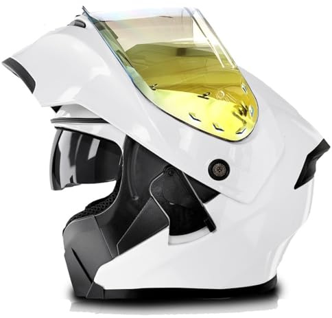 Casco Moto Integrali Modulare Caschi Apribili E Modulari Con Doppia Visiera Elmetto Integrato Apribile Approvato DOTECE Caschi Cross E Off-Road Per Adulti Uomini Donne L,M:57-58CM