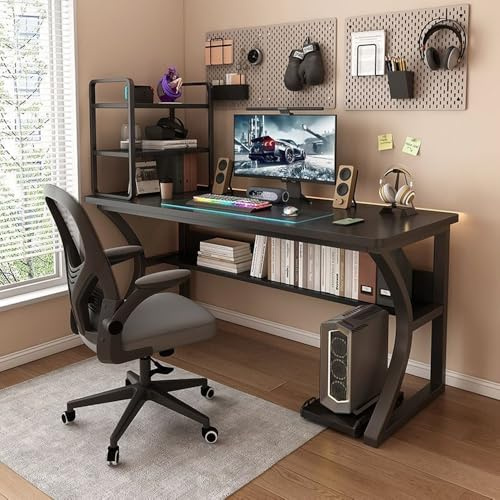LevalCraft Computer Desk Writing Work Desk Office Table for Small Space | 100 x 60 x 75 cm, for Home Office Study, Bedroom, Living Room, Easy Assembly, Black