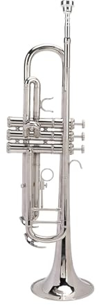 Vvikizy Integrated Design Accurate Connection Brass Trumpet with Cleaning Set for Students (Silver)