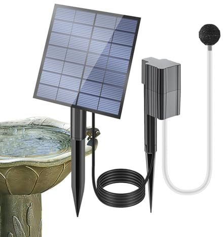 Sunlitpqrny Pompe à Air pour Aquarium Kit Solaire réglable 7V 2,5W