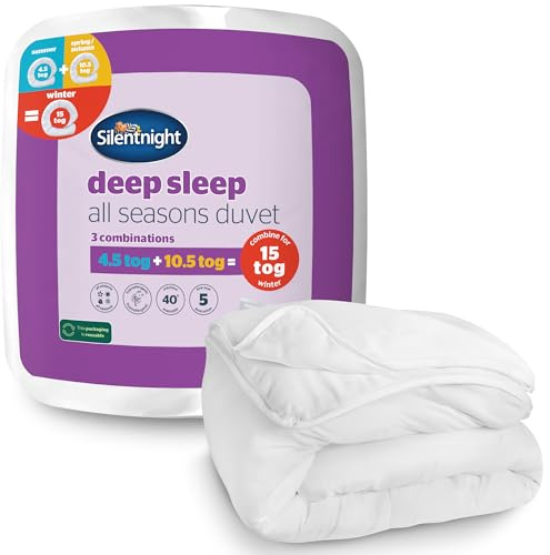 Silentnight All Seasons 3 in 1 Duvet - 4.5 Tog & 10.5 Tog Quilts Which Combine to Create a 15 Tog Bed Duvet - Deep Sleep Comfy Ideal for Autumn, Winter, Spring & Summer - Hypoallergenic, Super King