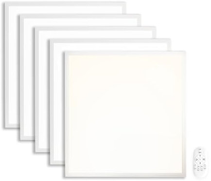 Xtend EcoLight 5x LED Panel 62x62 dimmbar Neutralweiß 4000K 40W Fernbedienung | Deckenleuchte LED Rasterleuchte Einlegeleuchte | Rasterdecken inkl. Trafos PLe2.2