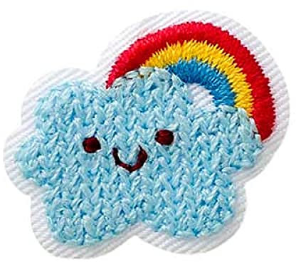 Mono Quick 041xx Kleine Natur Applikation, Bügelbild, Patch, Aufnäher, Wolke, Grashüpfer, Regenbogen (04175 - Wolke mit Regenbogen)
