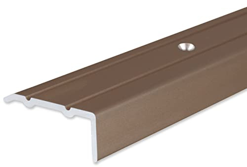 PROVISTON | Vinkelprofil | Aluminiumanodiserad | Bronsljus | Bredd 24,5 mm | Höjd 10 mm | Längd 1000 mm | Borrade | Trappkantprofil | Trappvinkel | Trappkant | Kombinera vinkel | 1 del