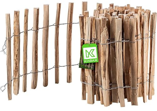 KADAX Valla de avellano, valla de madera de avellana, valla de jardín en diferentes tamaños, apilamiento resistente a la intemperie, producto natural ((4-6 cm) 50 x 500 cm)