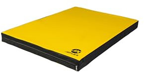 Jeflex - Gelb Schwarze Weichbodenmatte & Turnmatte 200 x 100 x 8 cm MADE IN GERMANY/Gymnastikmatte tragbar/platzsparende Fitnessmatte & Yogamatte/Spielmatte für Kinderzimmer