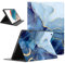 Kueqeay Funda para Samsung Galaxy Tab A8 10,5 Zoll 2021 SM-X200/ X205/ X207, Aesthetic Marmol Dibujos Diseño PU Leather Protector Soporte Función Ángulos Ajustables Flip Cubierta Tablet Case, Azul