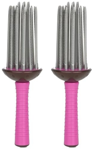 Hair Curling Roll Comb 2PCS 8.7 Inch Self-Grip Curly Hair Styler Tool Portable Hair Rollers Anti‑slip Air Volume Curling Comb for Professional Home Personal DIY Hair Styles Curly Hair Styler Tool