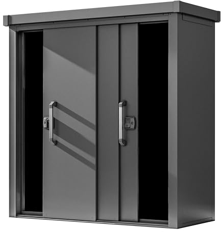 GFP Primeyard Armoire de Jardin en métal 180x78x191 cm Abris de Jardin Anthracite, Plancher Inclus
