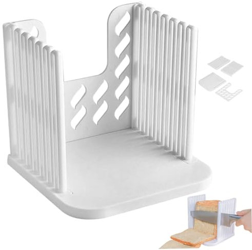 Taglieri di pane per pane a fetta da 10 mm, taglio di pane staccabile, ciclista manuale di plastica, macchina a fessura di pane riutilizzabile per viaggi in cucina 6.3x5.9x5.7 Inchslicer