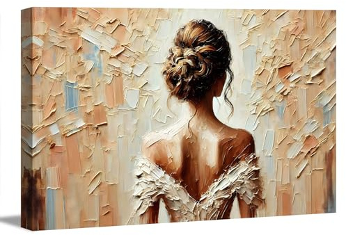 Visario Quadro su tela 120x80 cm 5062 Donna in abito stampa artistica su