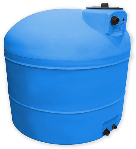 ESTO Serbatoio Panettone per Acqua Potabile 300L - 500 L, Cisterna Blu in Polietilene per Uso Esterno Predisposizione Rubinetto, Resistente Made in Italy (300L Serbatoio con Pompa e Press Control)