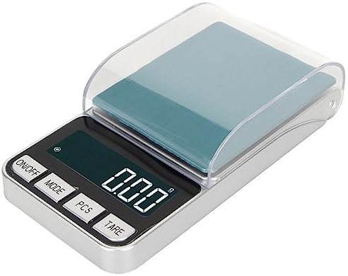 Bilancia per gioielli 200 g 0,01 g Bilancia tascabile digitale ad alta precisione con retroilluminazione a LED 7 unità Para per cucinare Medicinali Gioielli ABS Acciaio