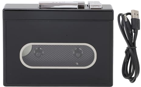 Eujgoov Lettore di Cassette Portatile Vintage con Radio FM Bluetooth 5.0 Jack per Auricolari da 3,5 Mm Suono Stereo DC5V