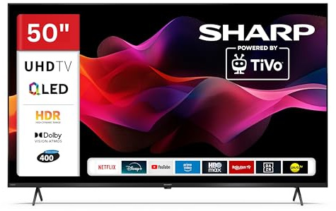 Sharp 50HM5745E QLED Fernseher 50 Zoll Smart TV Powered by TiVo - 4K UHD Fernseher mit Dolby Vision HDR, Dolby Atmos und Triple-Tuner, QLED TV (2026)