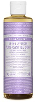 Dr. Bronner’s Savon Liquide Bio 18-en-1 Lavande – Apaisant & Relaxant – Routine Quotidienne – 240 ml
