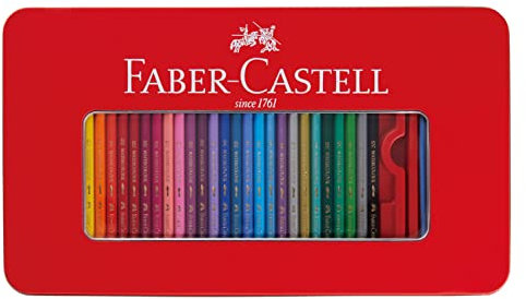Faber Castell TFC-WCP/60C - Matite colorate acquerellabili, confezione piatta, set da 60 colori