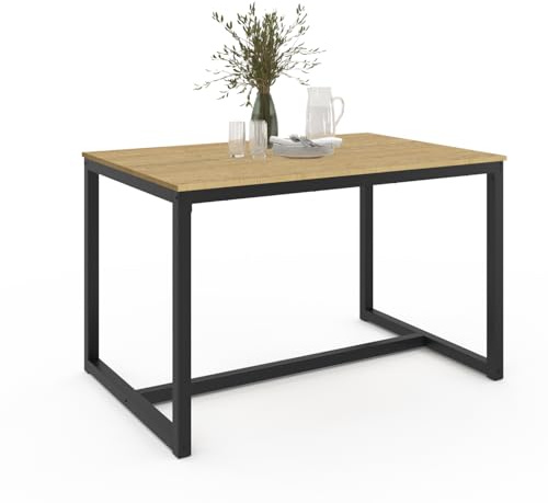 IDMarket - Table à Manger Rectangle Detroit 6 Personnes Design Industriel 120 cm