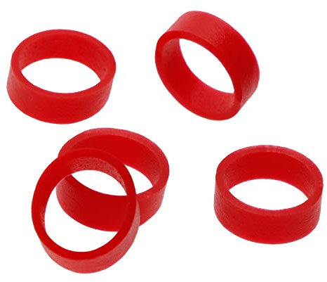 ONLYKXY 100 bridas de silicona para cables, líneas de datos, anillos de goma reutilizables, correas de sujeción de cables de alimentación, anillo de bobina de elasticidad, bandas de goma (rojo)