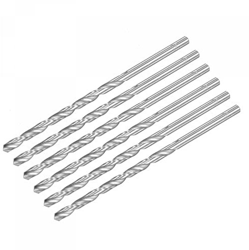 sourcing map HSS(High Speed Steel) Extra Long Twist Drill Bits, 6.5mm Drill Diameter 160mm Length 6 Pcs