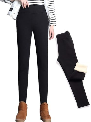 CheChury Leggings Donna Invernali Leggins Felpati Termici Foderato in Pile Caldi Collant Pantaloni Vita Alta Fodera in Caldo Fitness Yoga Controllo della Pancia Elastici Leggins Sportivi Eleganti