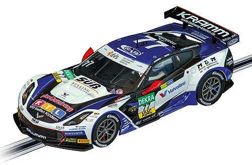 Carrera EVOLUTION 20027739 Chevrolet Corvette C7 GT3-R Callaway Competition No.77 Slotbil, skala 1:32, med fram- och bakljus, perfekt för bilbaneälskare och motorsportfantaster