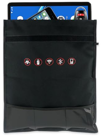 Meichoon Pochette bloqueur de Signal RFID Anti-Suivi Anti-vol d'espion Anti-rayonnement Fermeture Durable Bloqueur de clés Portefeuille Protection de la Vie privée Petite Taille Noir