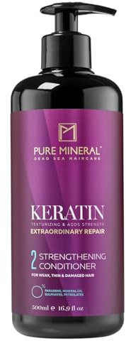 Pure Mineral - Balsamo alla Cheratina per Capelli Morbidi e Forti - Districante, Nutriente, Anti-Crespo - Senza siliconi, solfati, parabeni - 500ml