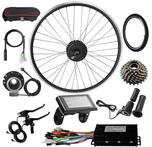 48V 27.5'' 22A Controller Rear wheel Electric Bikes Conversion Kit Hub Motor, Electric Bicycle Motor,E-bike Cycling Hub with Controller, Bike Bicycle Conversion Tool Kit 7-speed Cassette,SW900 Screen