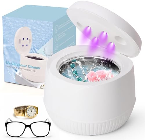 Livoni Ultrasonic Retainer Cleaner, UV Ultrasonic Cleaner Machine for Dentures, Dental Pod, Aligner, Whitening Trays, Mouthguards, for All Dental Appliances