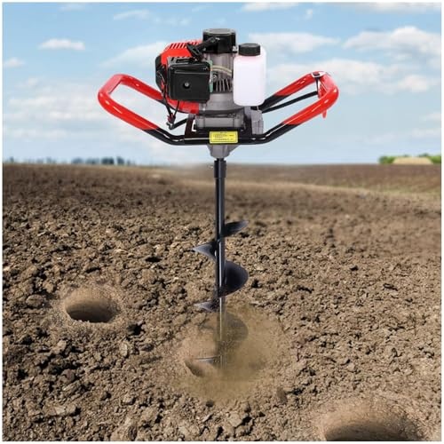Excavadora de agujeros de gas de 199 cc con 3 brocas de barrena, barrena de gasolina de 4 tiempos para plantar y vallar, ideal para uso en granja y jardín