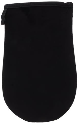 Healifty Self Tanner Glove Black Flocked Tanning Mitt for Smooth Lotion Application Back Tanning Applicator Suitable for Sunless Body Care