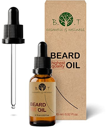 Olio da Barba 3 in 1 | Stimolazione Crescita Barba | Siero Idratante e Nutriente | Olio di Ricino, Jojoba, Argan, Mandorla e Vinaccioli, Oily, 30 ml
